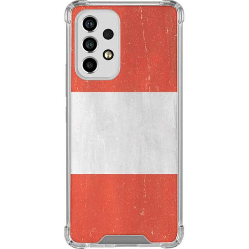 Peru Flag Distressed Galaxy A53 5G Clear Case